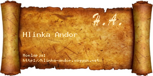 Hlinka Andor névjegykártya