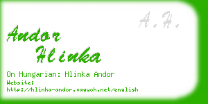 andor hlinka business card
